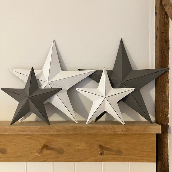 Metal Barn Star Grey (Medium) is part of our Barn Star range, that are believed to bring luck and good fortune to those that hang them in their home