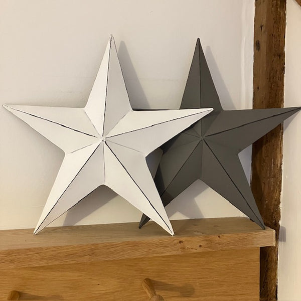 Metal Barn Star White (Medium) is part of our Barn Star range, that are believed to bring luck and good fortune to those that hang them in their home