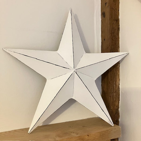 Metal Barn Star White (Medium) is part of our Barn Star range, that are believed to bring luck and good fortune to those that hang them in their home
