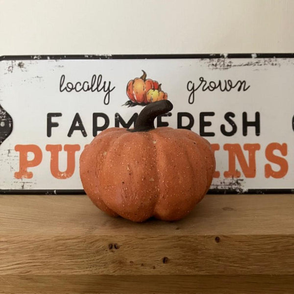 Ceramic Pumpkin Decoration, ideal for adding Autumn cosy decor to your home