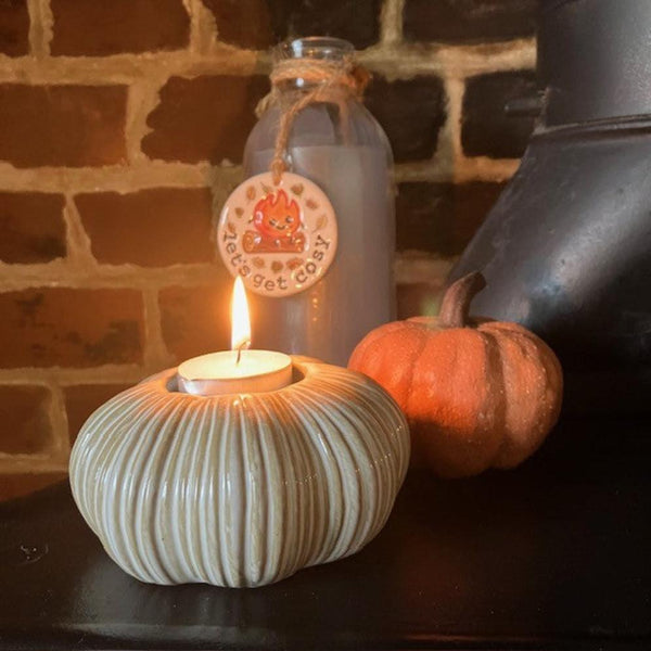 Fabulous fall inspired pumpkin t-light holder