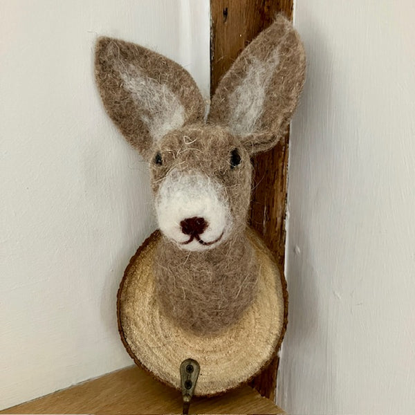 The Felt 'Rae Rabbit' Hook is a fabulously fun and cosy home decor accessory