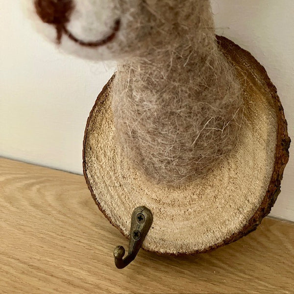The Felt 'Rae Rabbit' Hook is a fabulously fun and cosy home decor accessory