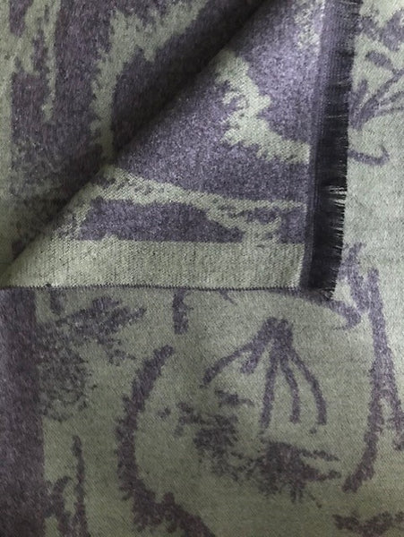 Botanic Scarf Green & Grey