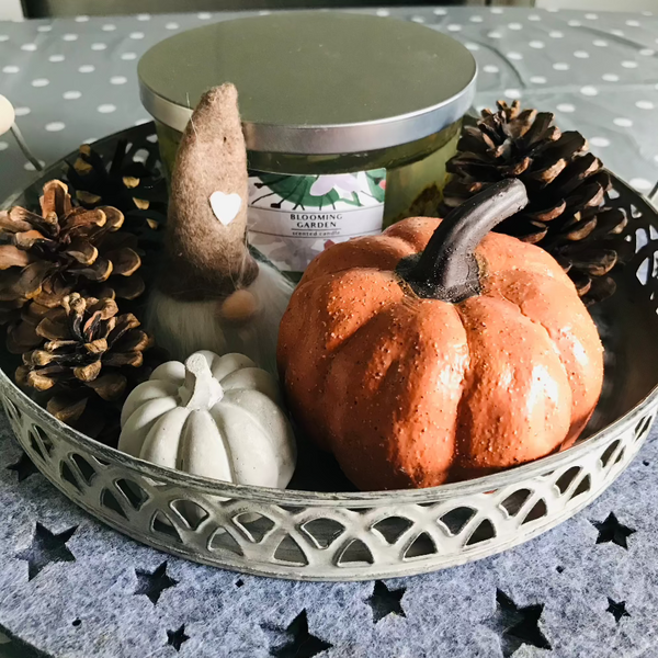 Ceramic Pumpkin Decoration, ideal for adding Autumn cosy decor to your home