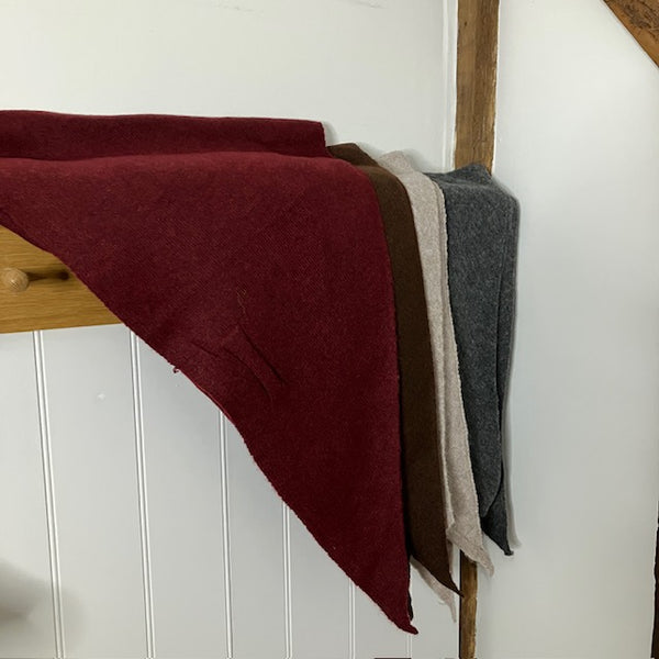 The Aida Scarf comes in Mulberry, Brown, Natural or Grey