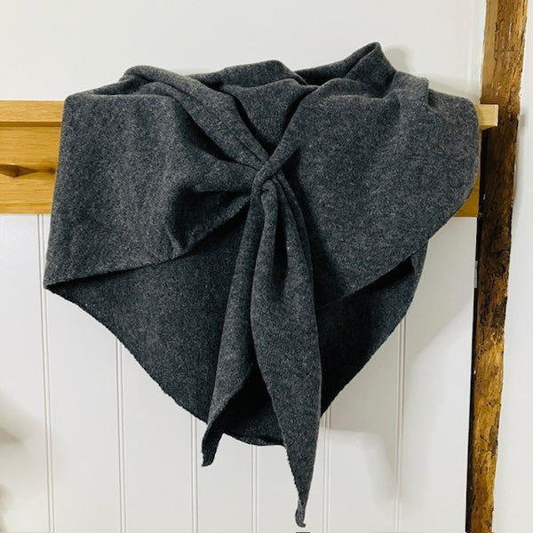 The Aida Scarf Grey in this on-trend triangular shape is the versatile must have accessory of the season; can be worn 3 ways