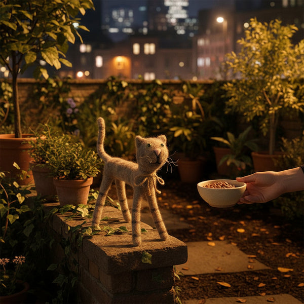 Felt Friend Alley Cat is a felt decoration, ideal gift for cat fans and lovers of cosy home decor