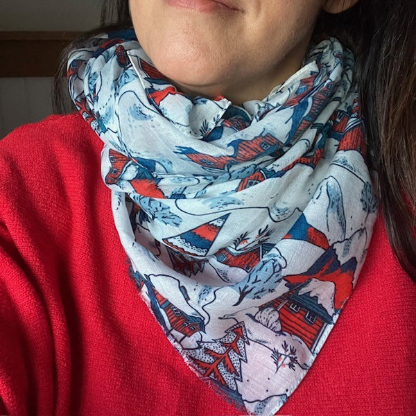 The Christmas Alpine Lodge Scarf is a super cosy accessory, ideal for winter and the festive season