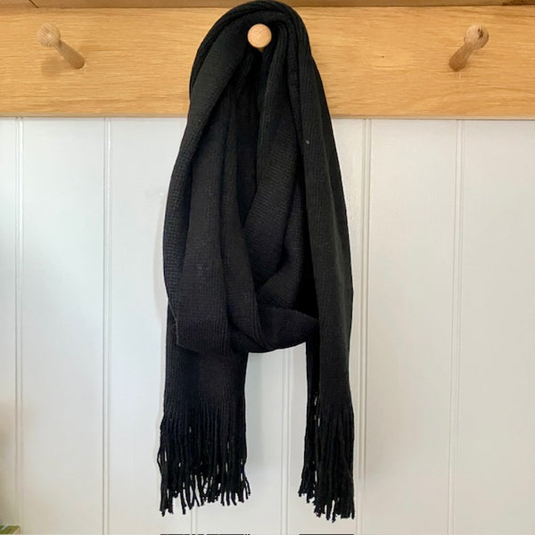 The Aren - Black is a fabulously super soft men's scarf that has a cool contemporary design
