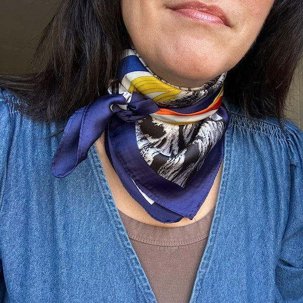 The Babar Scarf can be worn as a small neck scarf