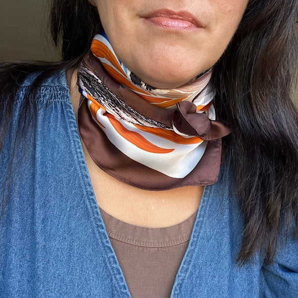 The Babar Scarf seen here being worn as a neck tie