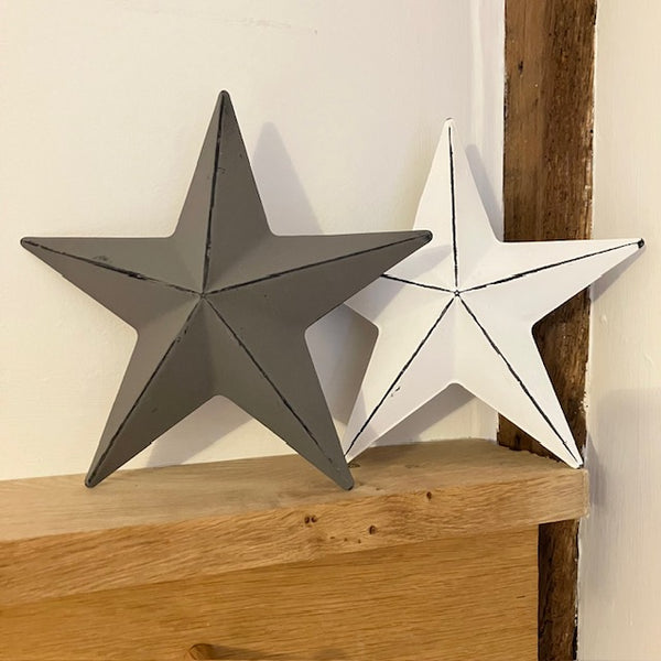 Metal Barn Star Grey (Smallest) is part of our Barn Star range, that are believed to bring luck and good fortune to those that hang them in their home