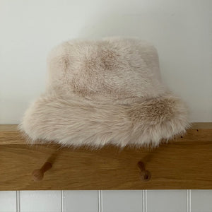 The Bianca Hat Cream is a stunning on trend faux fur bucket hat