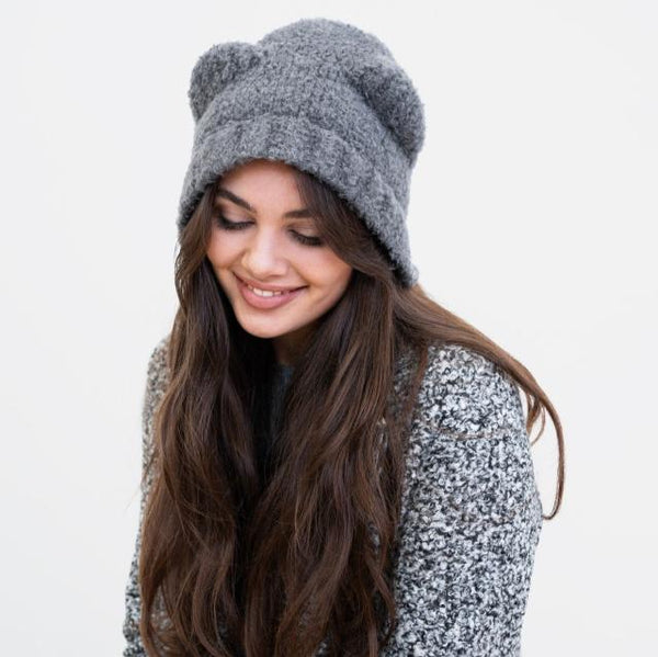 The Bo Bear Hat Grey is a fabulous fun & cosy accessory for teens and adults