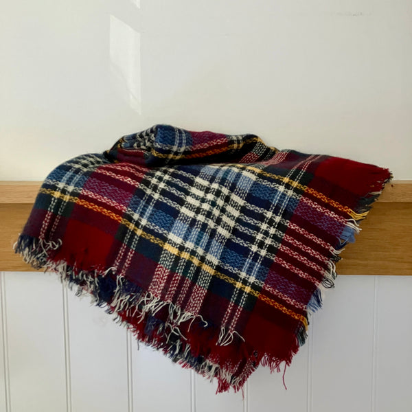 Bonnie Scarf in these fabulous colours; burgundy red, navy, blues, white and yellow
