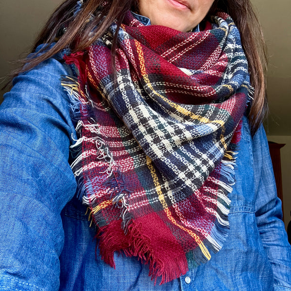 Bonnie Scarf can be worn in so many different styles; snood, wrap, shawl, coat