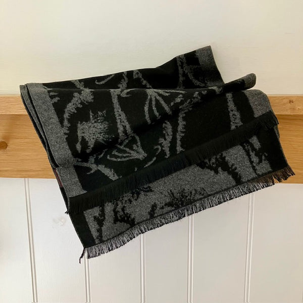 The Botanic Scarf Black &amp; Grey is a fabulously stylish, warm & cosy Gentlemen's scarf