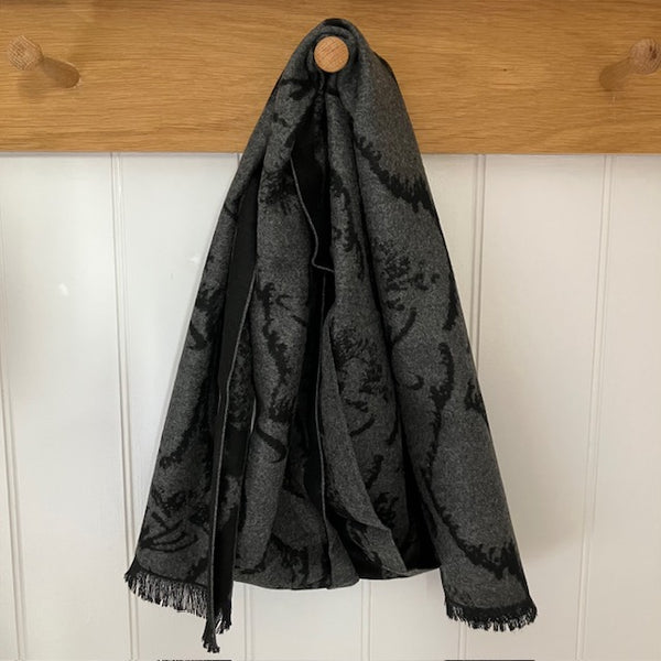 The Botanic Scarf Black &amp; Grey is a fabulously stylish, warm & cosy Gentlemen's scarf