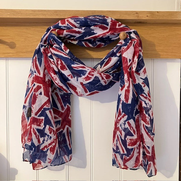 The Britt scarf is a fabulous Navy, Red and White colour