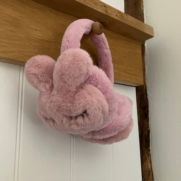 The Sleepy Bunny Earmuffs Pink are a super cosy & adorable accessory for little ones this Winter