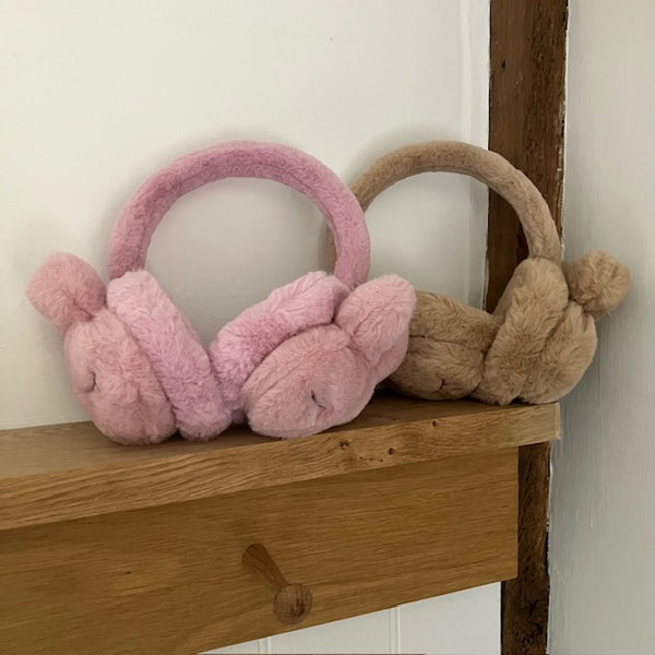 The Sleepy Bunny Earmuffs Pink are a super cosy & adorable accessory for little ones this Winter