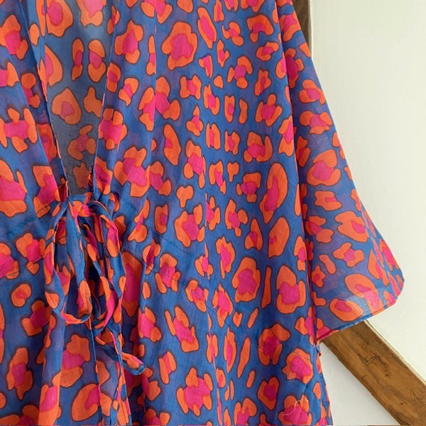 The Cari Kaftan Blue has a tying string to adjust to fit you personally