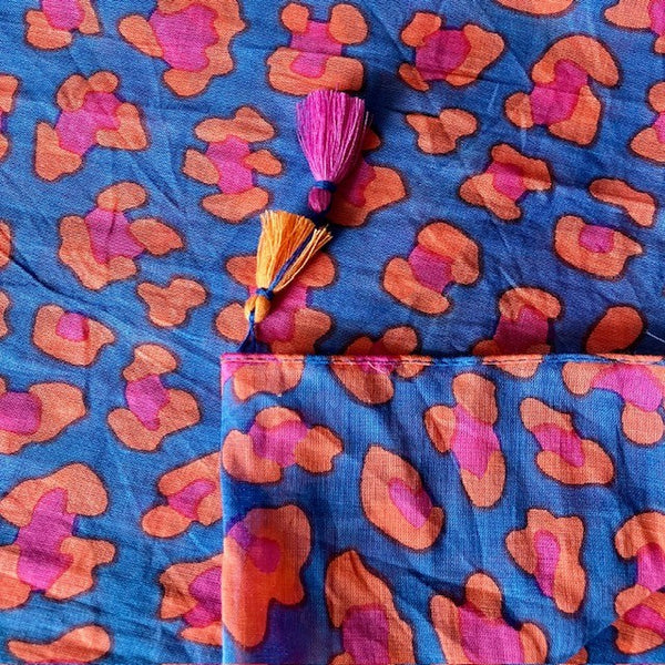 The Cari Scarf Blue is a real pop of colour