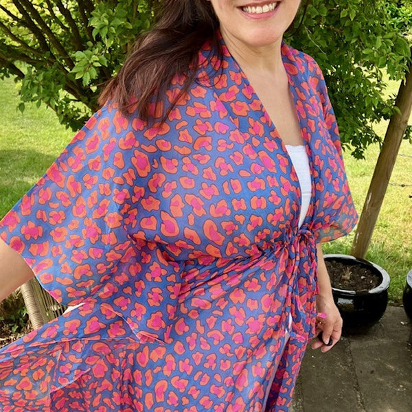 The Cari Kaftan Blue is a cosy summer essential to add vibrant colour to your wardrobe
