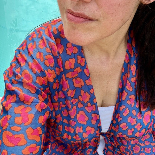The Cari Kaftan Blue is the must have cover up for your summer holidays