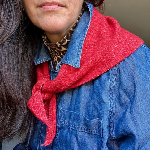 The Cosette Scarf in this gorgeous bright Red is a fabulous accessory to add to your outfit