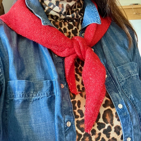 The Cosette Scarf sits comfortably on the shoulders and keeps you cosy around your neck area