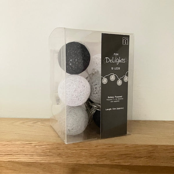 Cotton Ball String LED Light garland boxed