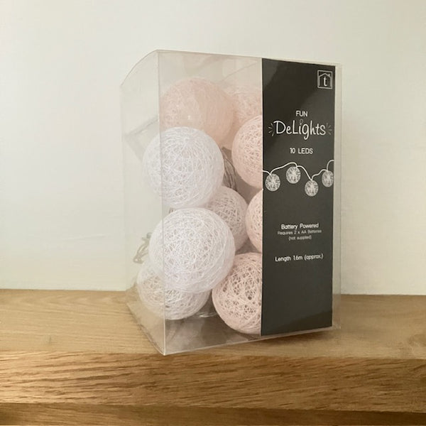 Cotton Ball String LED Light garland boxed