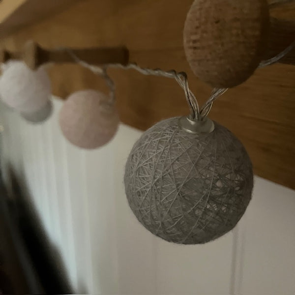 Cotton Ball String LED Light garland is an ideal cosy lighting accessory