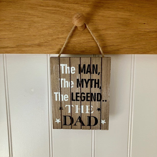 Small wooden 'Dad Legend' Sign is the perfect cosy gift for a special Dad