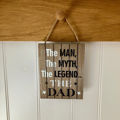 Small wooden 'Dad Legend' Sign is the perfect cosy gift for a special Dad