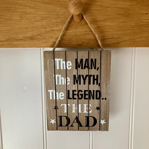 Small wooden 'Dad Legend' Sign is the perfect cosy gift for a special Dad