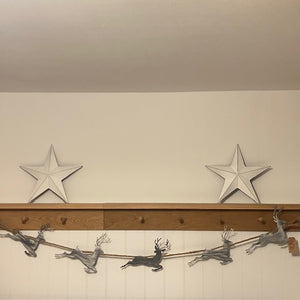 Add this stunning Rustic Reindeer Rope Garland to your cosy home at Christmas time.