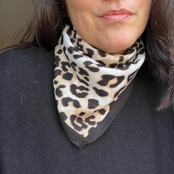 The Esper Scarf is ideal for styling into the on-trend small neck and triangle tied scarves.