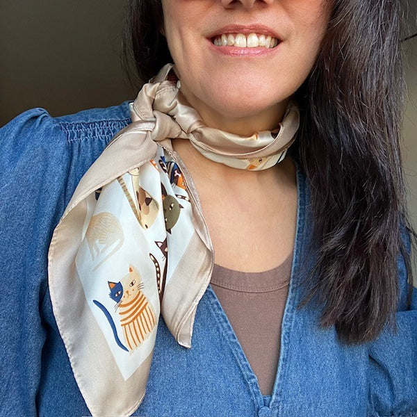 The Faeleen Scarf Champagne is ideal for styling into the on-trend small neck scarves.