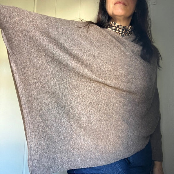 The Floella Poncho is a gorgeous soft material that is roomy and one size