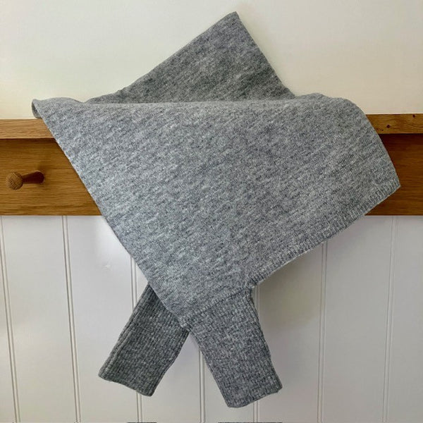 The Floella Poncho is a gorgeous soft  light grey colour