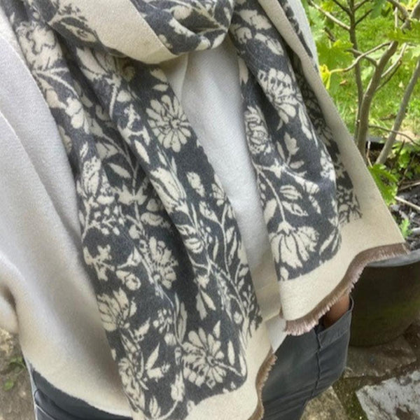 The Flora Scarf is super stylish luxuriously soft with a pretty floral pattern