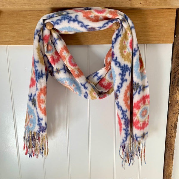 The Flossie Scarf is wonderfully soft and cosy, bringing gorgeous colour, pattern and warmth to your day