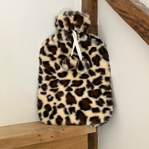 The Cosy Leopard Print Hot Water Bottle Cream will have your warm and cosy in no time