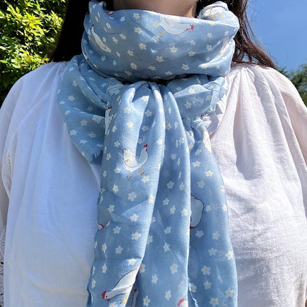 The Henrietta Scarf Blue is a fabulous Spring time accessory