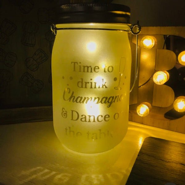 Motivational Party Message Jam Jar LED Lights