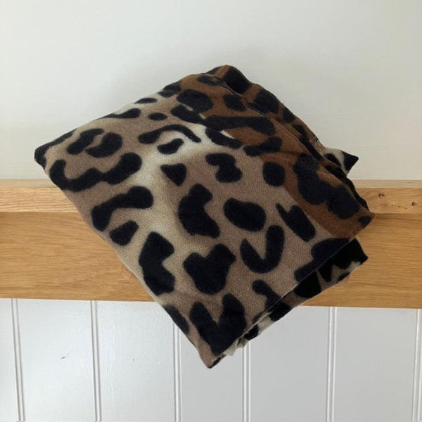 The Katie Scarf Brown in on trend leopard print combined with cosy and super soft material