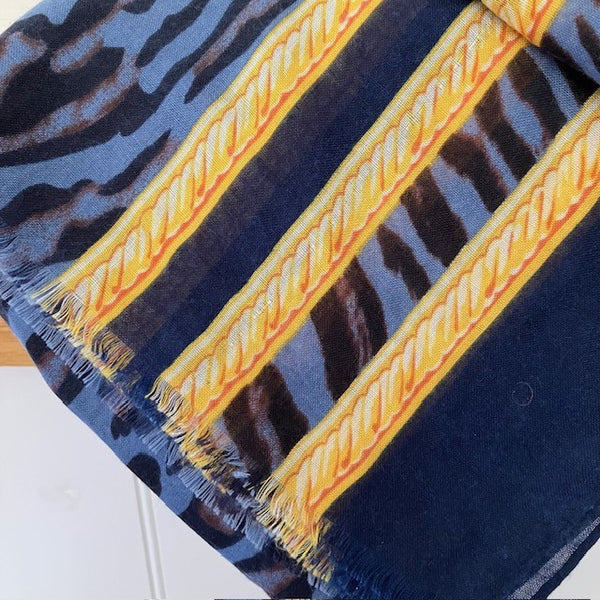 The Mari Leopard Print scarf up close picture